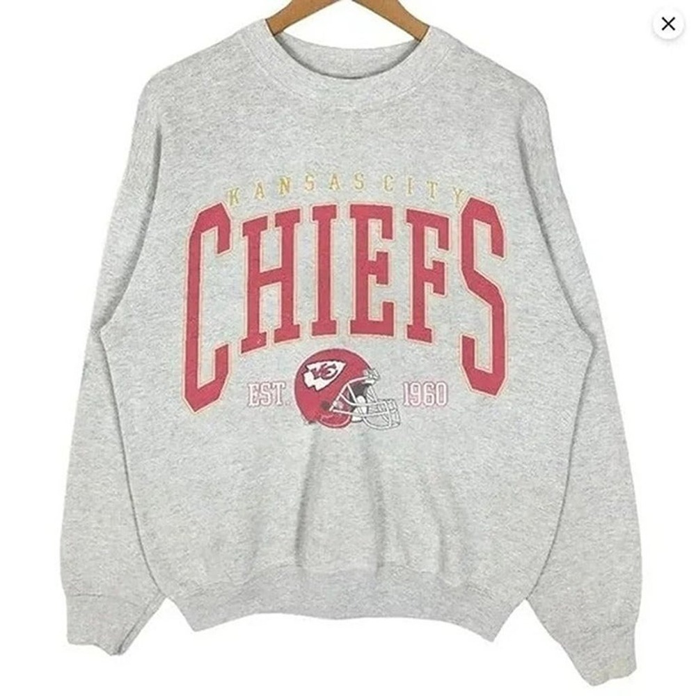 Retro Kansas City Chiefs Football Graphic Crewneck Sweatshirt